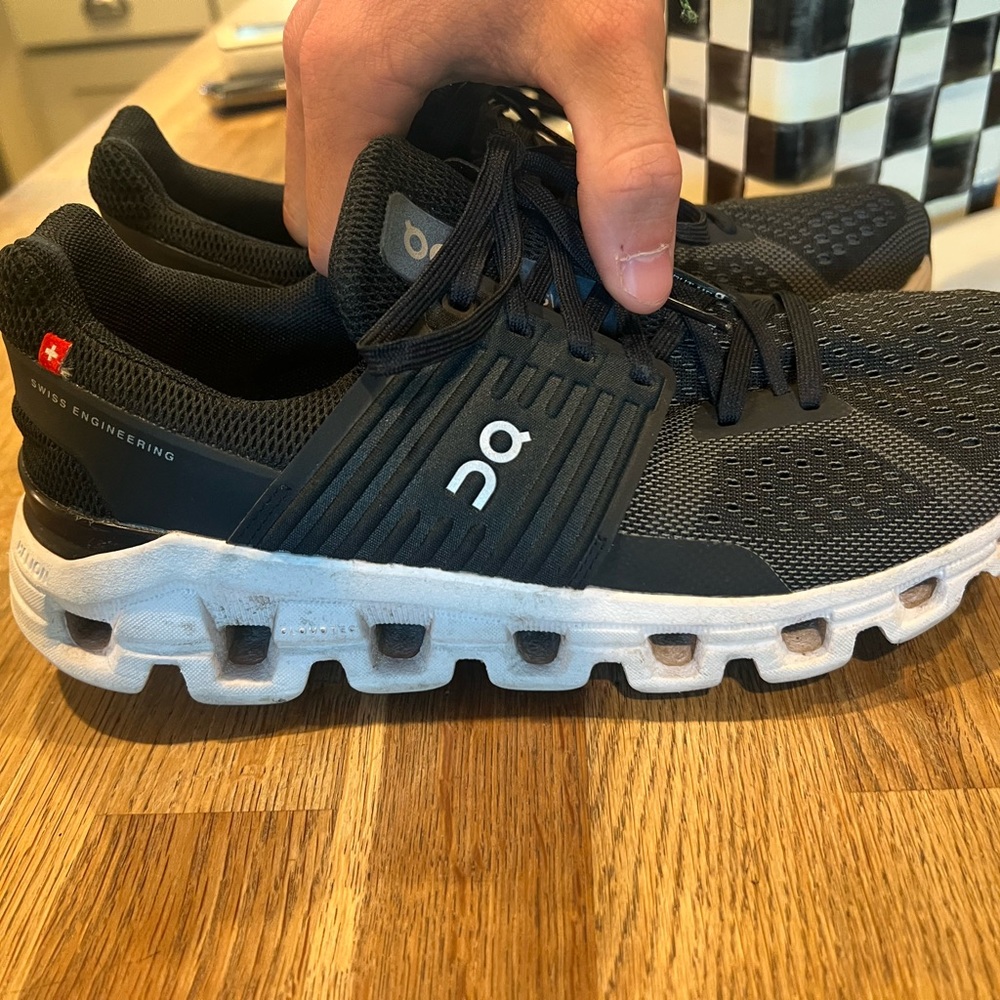 On Running Black and White Athletic Shoes